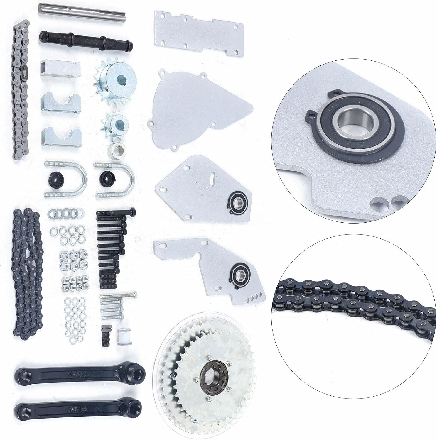 CNCEST Kit de eje de transmisión de bicicleta, kit de motor de bicicleta de 2 tiempos, kit de eje de gato de metal 415 Kit de cambio de bicicleta