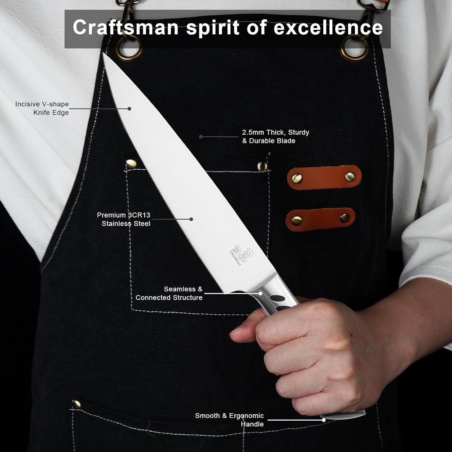 Cuchillo de chef y tijeras de cocina, juego de cuchillos de chef 2 piezas, cuchillo de chef japonés afilado bien hecho iridiscente sin costuras
