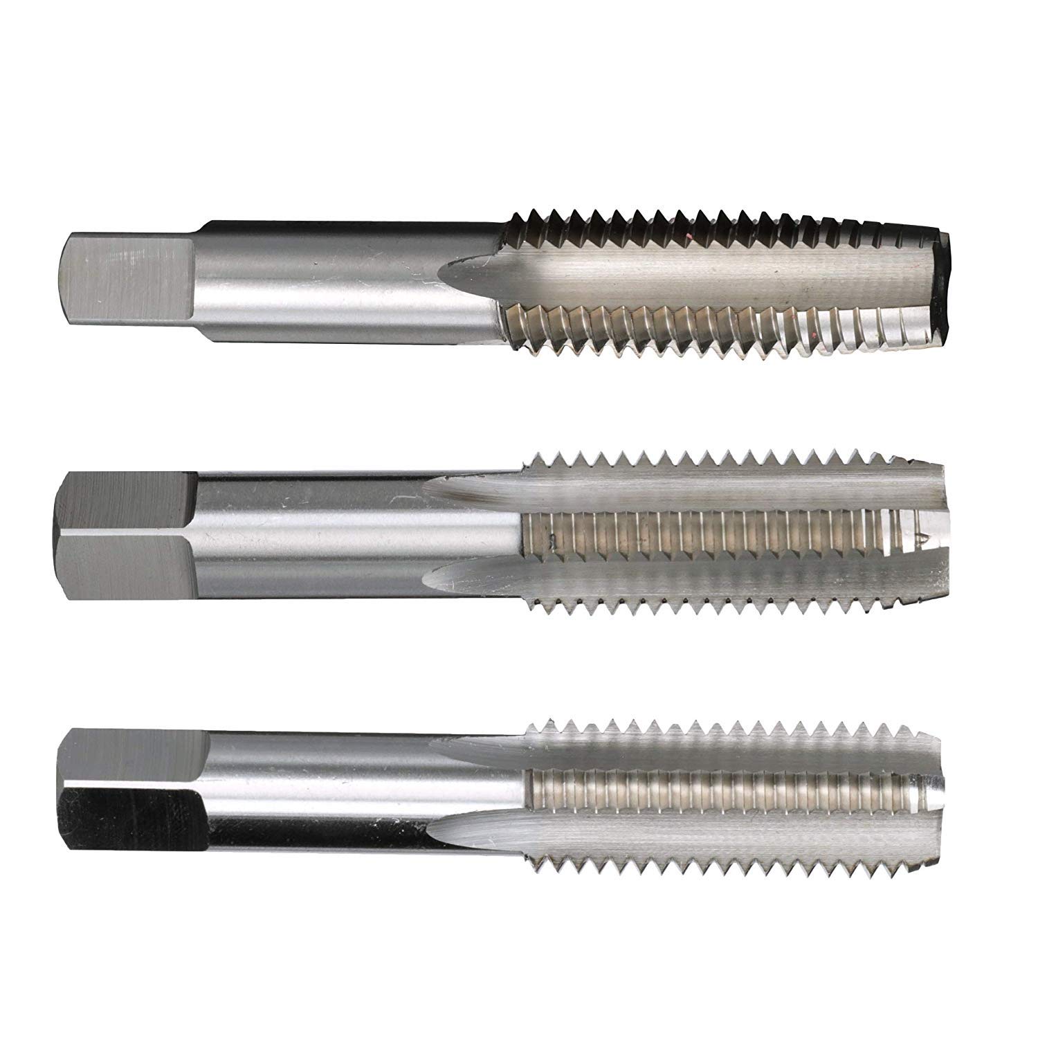 Drill America serie TA macho de roscar manual de acero de alta velocidad (#0-80 – 1-12″, m3 – m24, ajuste, conecte, llegue hasta el fondo y