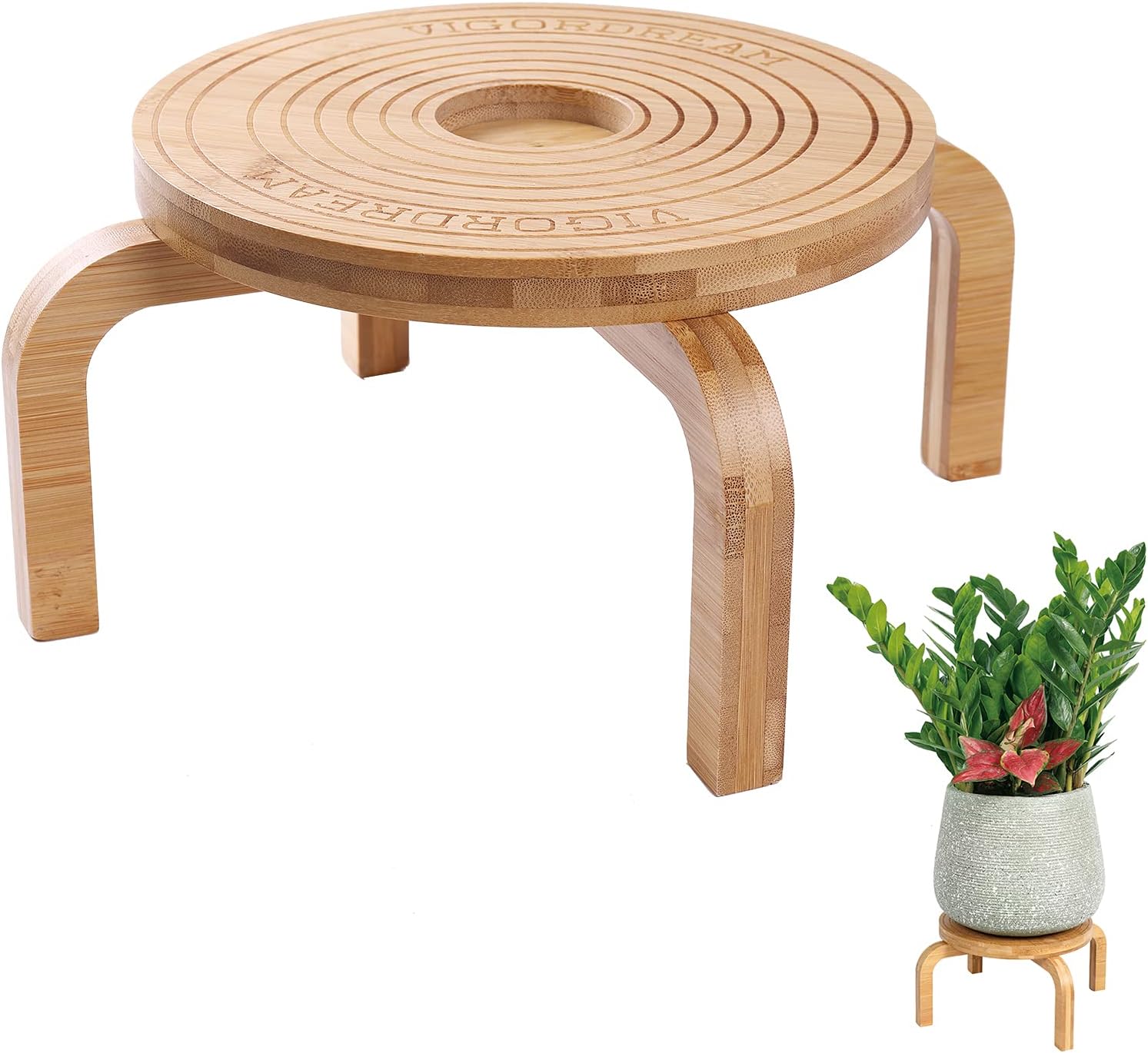 Soporte para plantas de interior de bambú para macetas de 8, 9, 10, decoración del hogar (natural, 1 unidad)