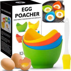 Cocedor escalfador de huevos, olla de huevos escalfados con soportes para anillos, taza de silicona antiadherente de grado alimenticio para Cocedor escalfador de huevos, olla de huevos escalfados con soportes para anillos, taza de silicona antiadherente de grado alimenticio para