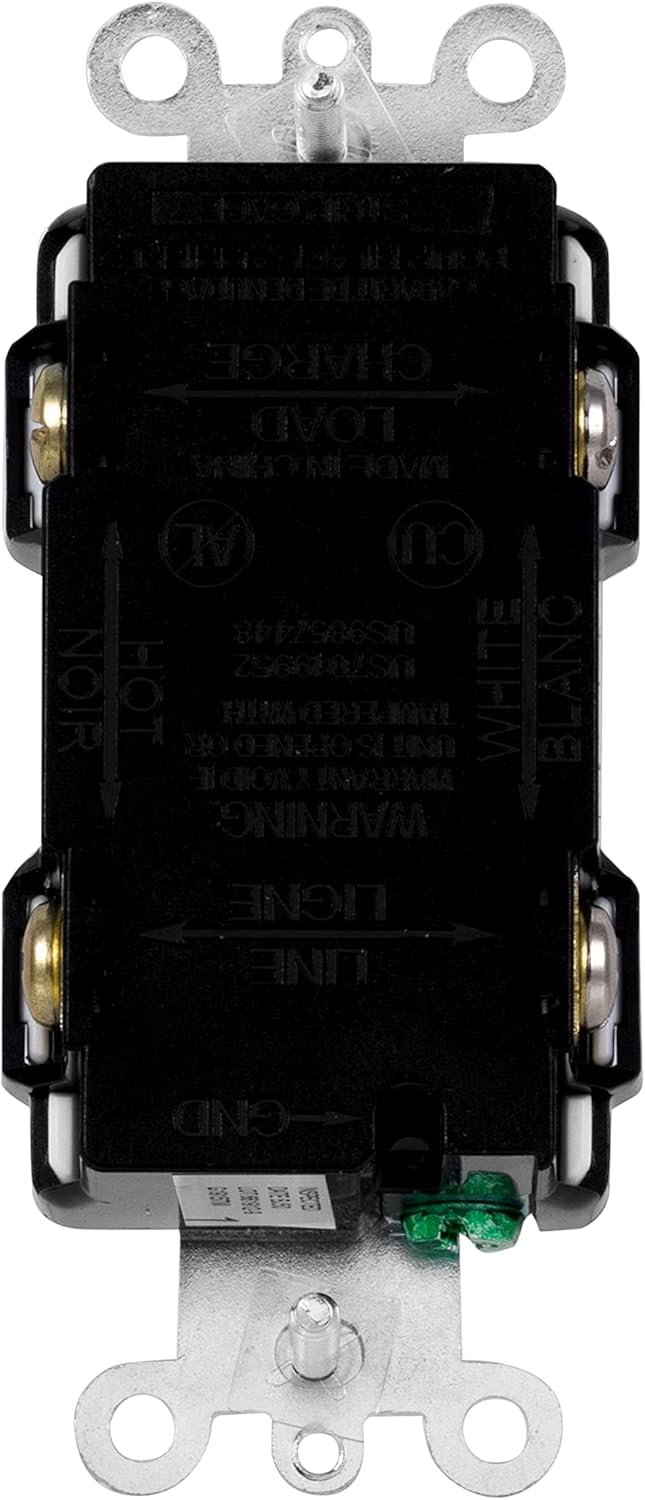 Tienda Basics Receptáculo GFCI resistente a la intemperie con indicador LED, 15 amperios, color blanco