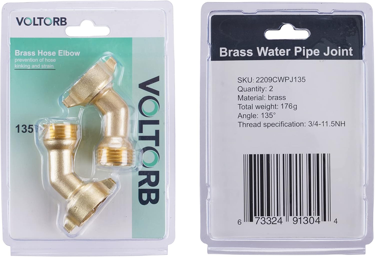 Codo de manguera de 45 grados, conector de manguera de jardín de 34 pulgadas, accesorios de latón macizo para entrada de agua dulce de RV, conexión