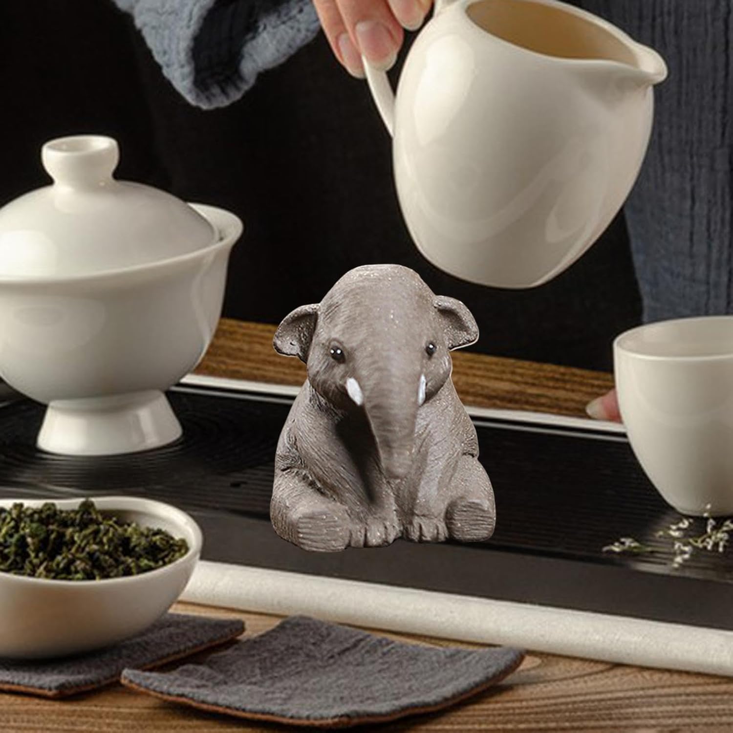 Estatuilla de animal doméstico en miniatura para escritorio, juego de té, accesorios de estatua de animal, adorno para mascotas, para sala de estar,
