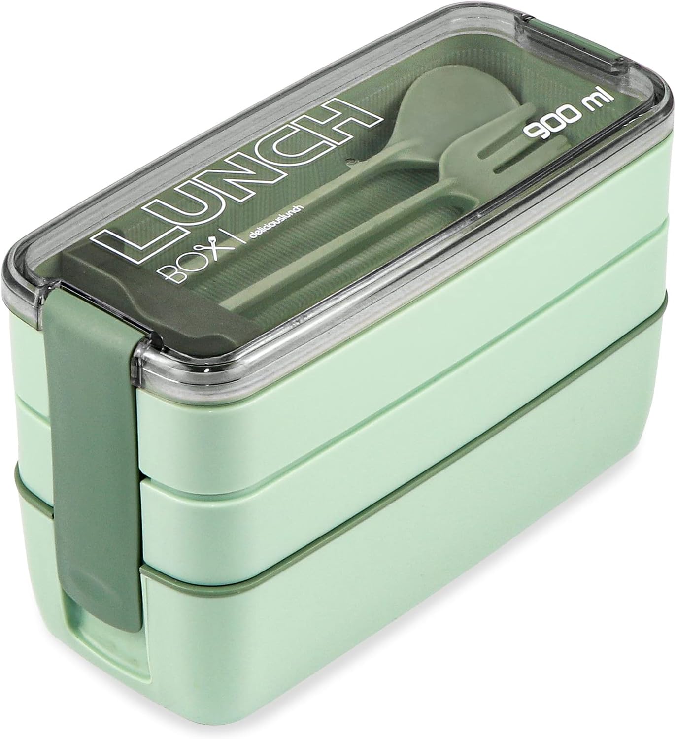 Iteryn Lonchera Bento Box, contenedores con compartimentos 3 en 1, popote de trigo, a prueba de fugas, ecológica, lonchera Bento para preparación de