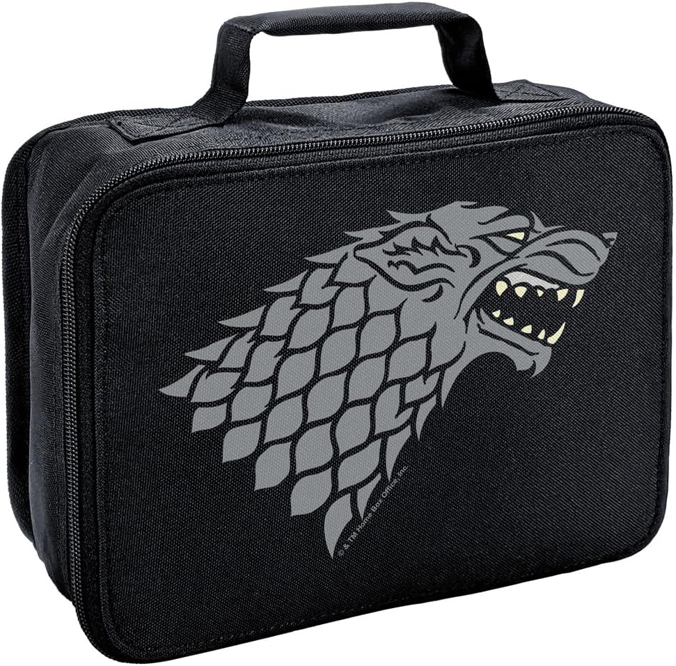 LOGOVISION Juego de Tronos Stark Sigil – Lonchera aislada de lados suaves, bolsa de almuerzo reutilizable para trabajo escolar, oficina, sin BPA