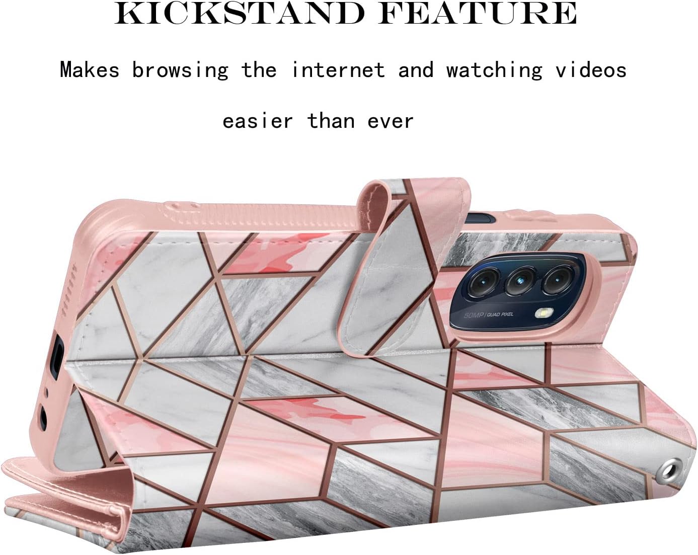 NJJEX Funda tipo cartera para Motorola Moto G 5G 2022, para Moto G 5G 2022, 9 ranuras para tarjetas Funda de piel sintética para tarjetas de crédito