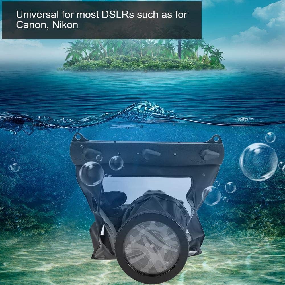 Caja impermeable de la carcasa de la cámara 65.6 ft Bolsa protectora submarina para Canon para Nikon DSLR SLR cámara sin espejo (negro)