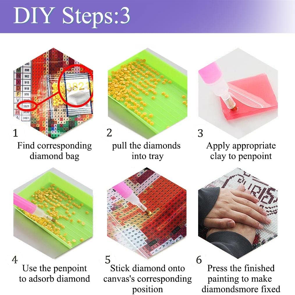 TIDYTIDE Kits de pintura de diamantes para adultos y niñas, kit de arte de diamantes para adultos, arte de diamantes 5D para decoración de pared del