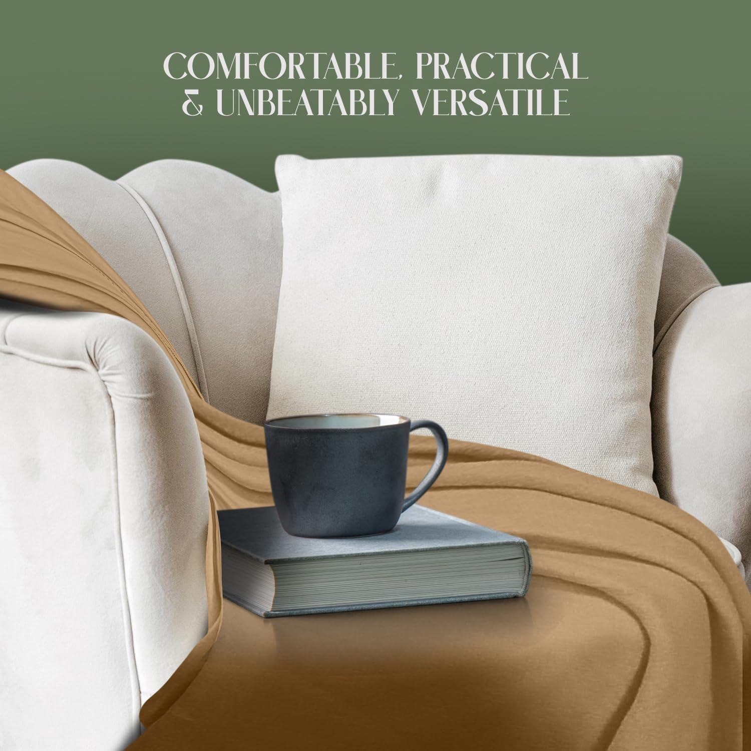 Manta de forro polar para cama, sofá 50 x 60 pulgadas, estándar – Manta de microfibra ultrasuave y cálida para uso doméstico y al aire libre, manta