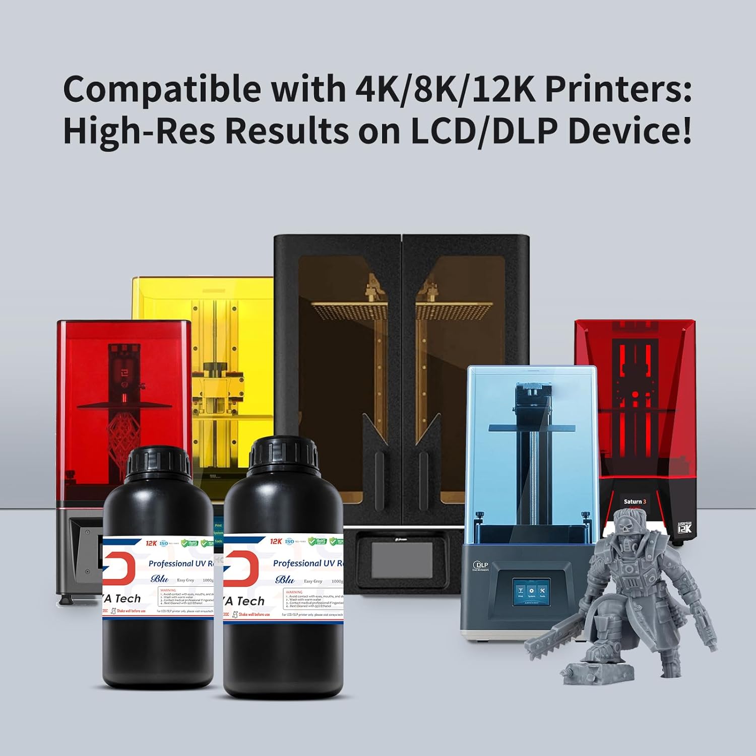 Siraya Tech Blu Easy Grey – Resina de impresora 3D resistente para impresiones de alta resolución sin esfuerzo, versátil y fácil de usar para