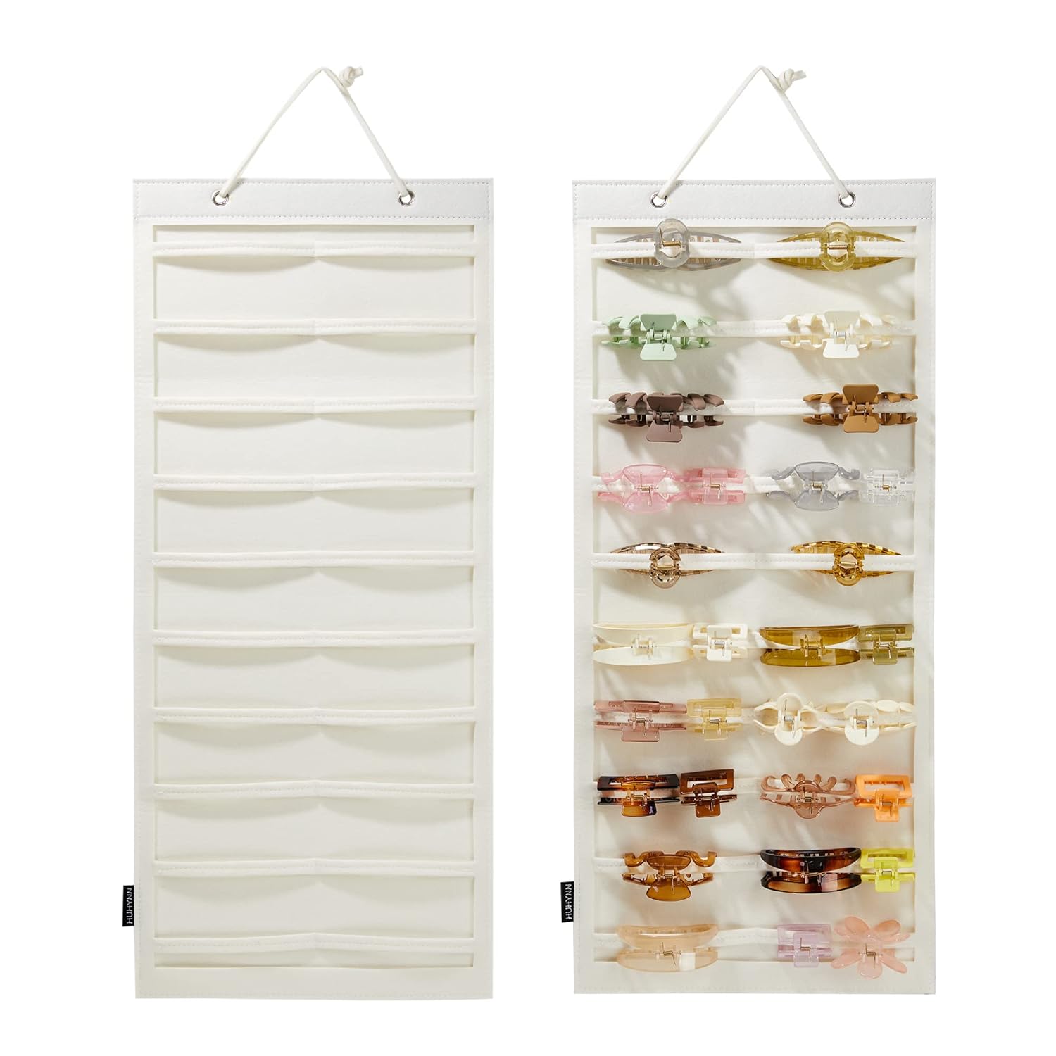 HUHYNN Organizador de pinzas colgantes para el cabello, organizadores y almacenamiento para mujeres y niñas, soporte de pinzas para el cabello para