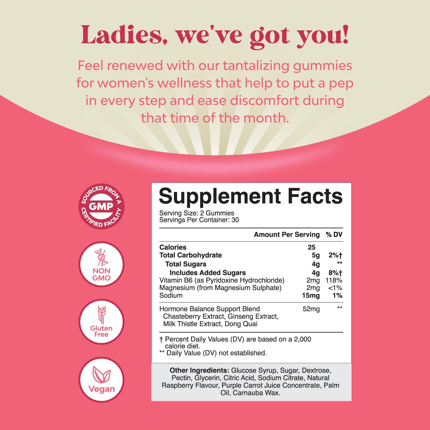 Equilibrio hormonal para mujeres de todas las edades – Gomitas de síndrome premenstrual y suplementos de apoyo para el ciclo para mujeres con