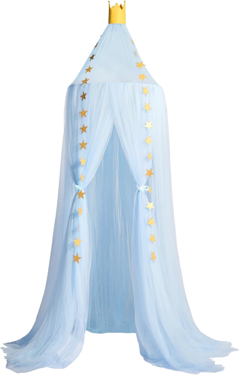 Toldo de cama para niñas, suave, lavable y fácil de instalar, toldo para cuna para habitación de niñas con decoración de estrellas, toldo de cama de
