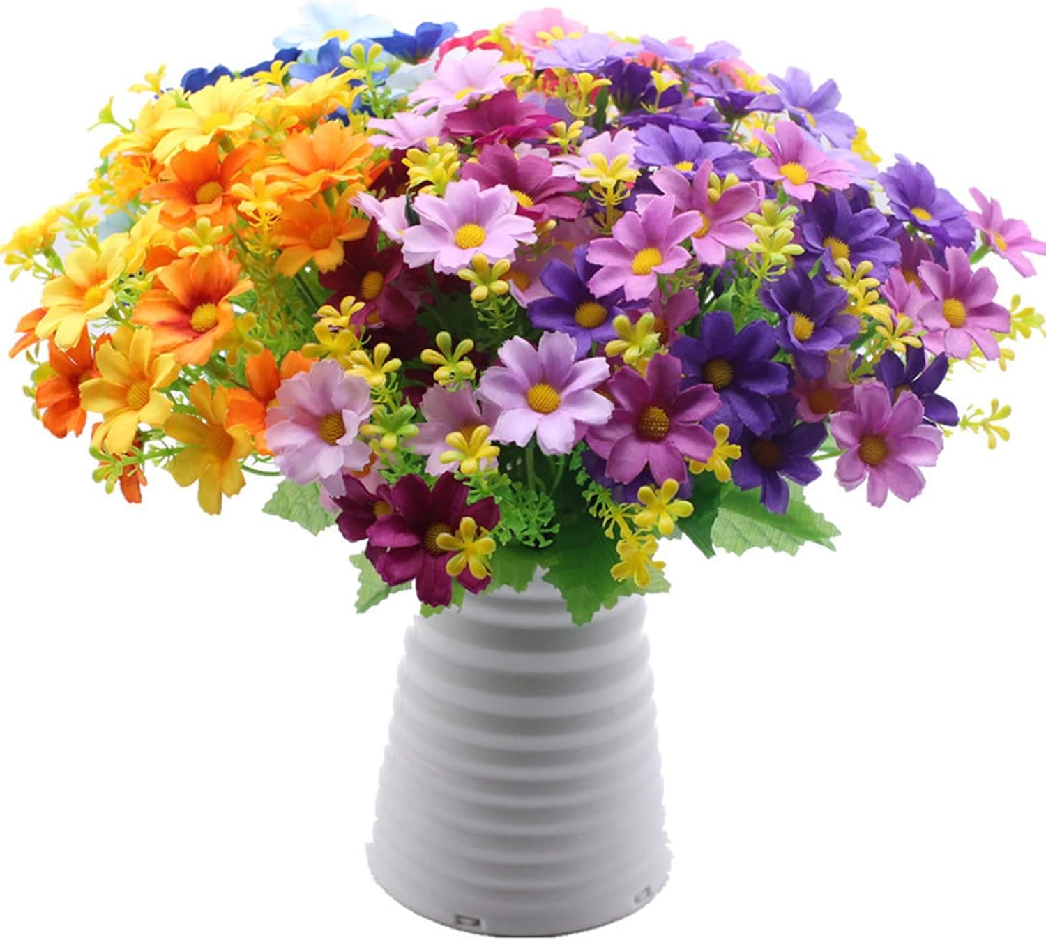 Flores artificiales de seda, margaritas falsas para interiores y exteriores, flores artificiales de margaritas silvestres, decoración exterior de