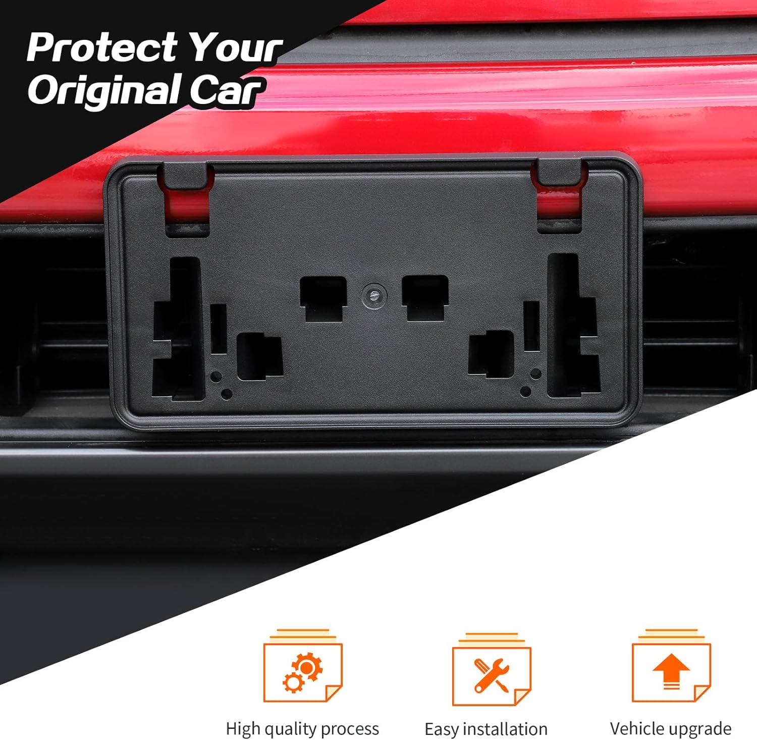 JeCar Soporte de montaje para placa de matrícula F150 compatible con Ford F150 2021+ Marco de soporte de placa frontal (negro)