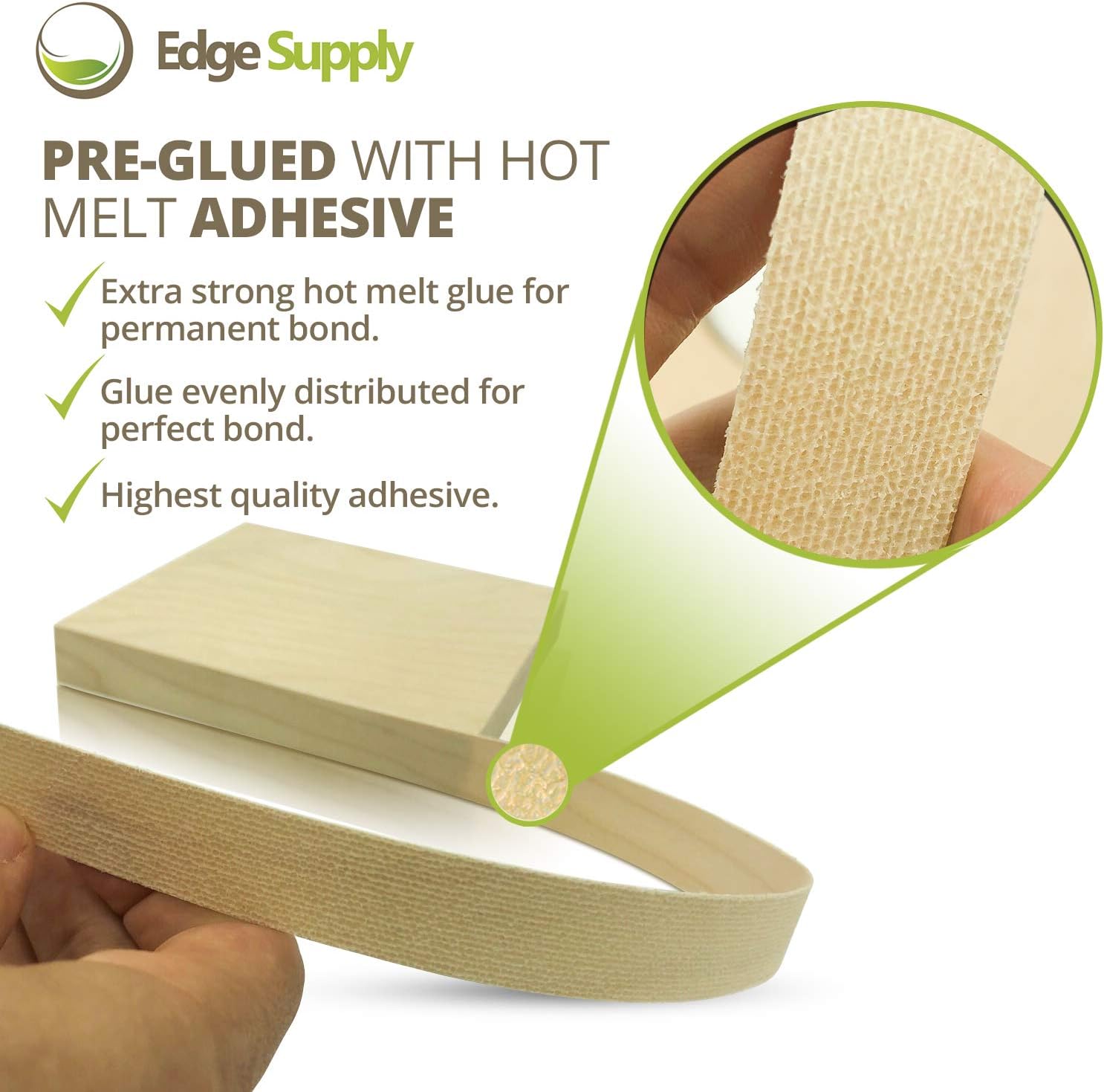 Edge Supply Rollo de bandas de madera contrachapada de abedul de 2 pulgadas x 50 pies  Ribete de chapa de madera real prepegado  Borde de chapa