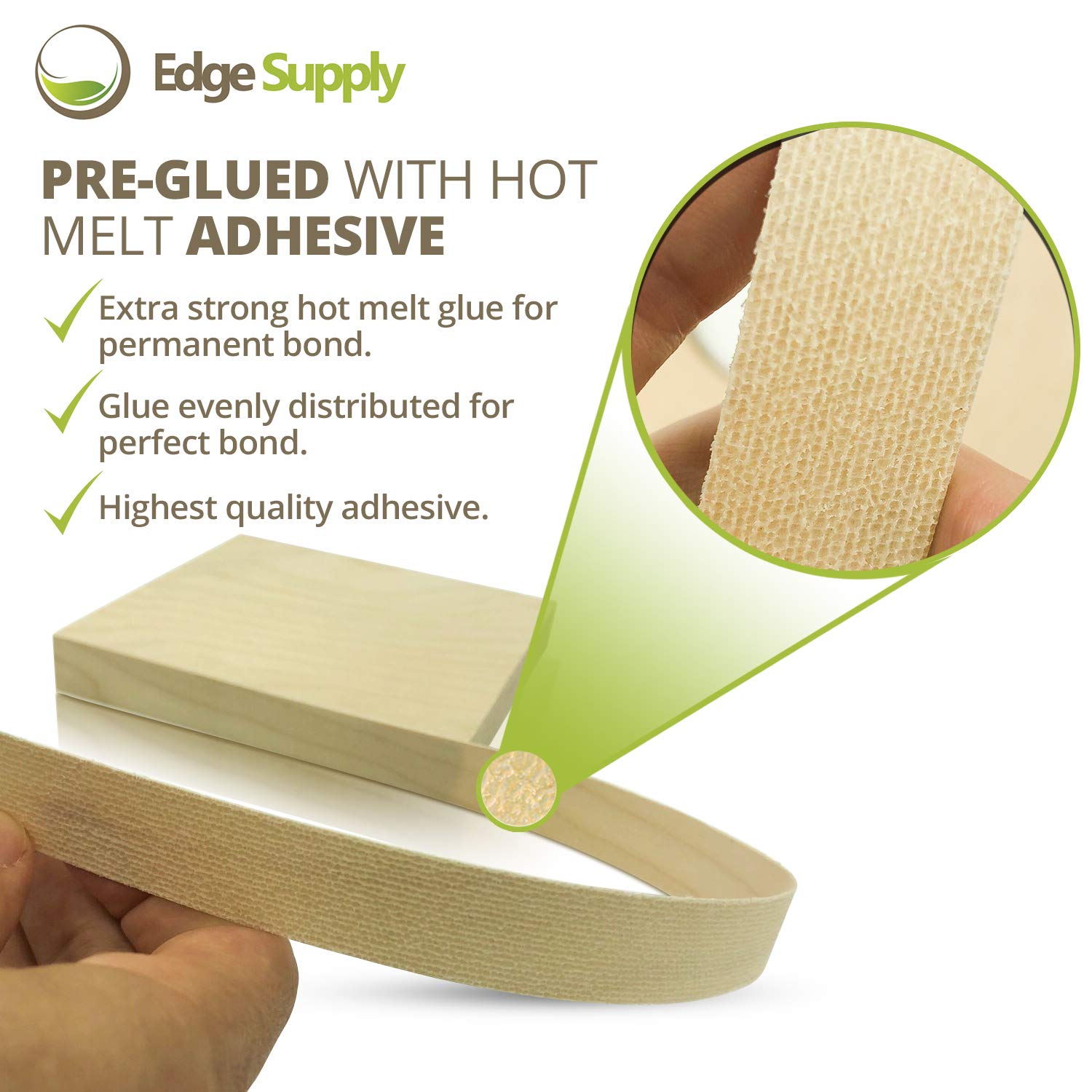 Edge Supply Rollo de bandas de borde de madera contrachapada de arce de 34 pulgadas x 50 pies  Ribete de chapa de madera real prepegado  Borde de