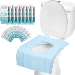 Paquete de 80 fundas desechables para asiento de inodoro, impermeables, 16 x 24 pulgadas, extra grandes, envueltos individualmente, accesorios de Paquete de 80 fundas desechables para asiento de inodoro, impermeables, 16 x 24 pulgadas, extra grandes, envueltos individualmente, accesorios de