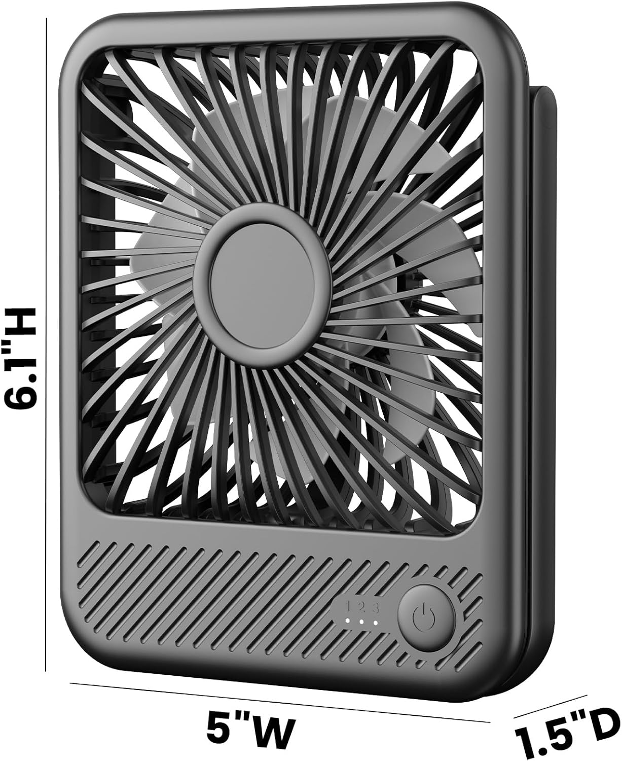 Koonie Ventilador de escritorio, ultra silencioso de 2.5 a 11 horas, pequeño ventilador USB con viento fuerte, plegable de inclinación de 180 y 3