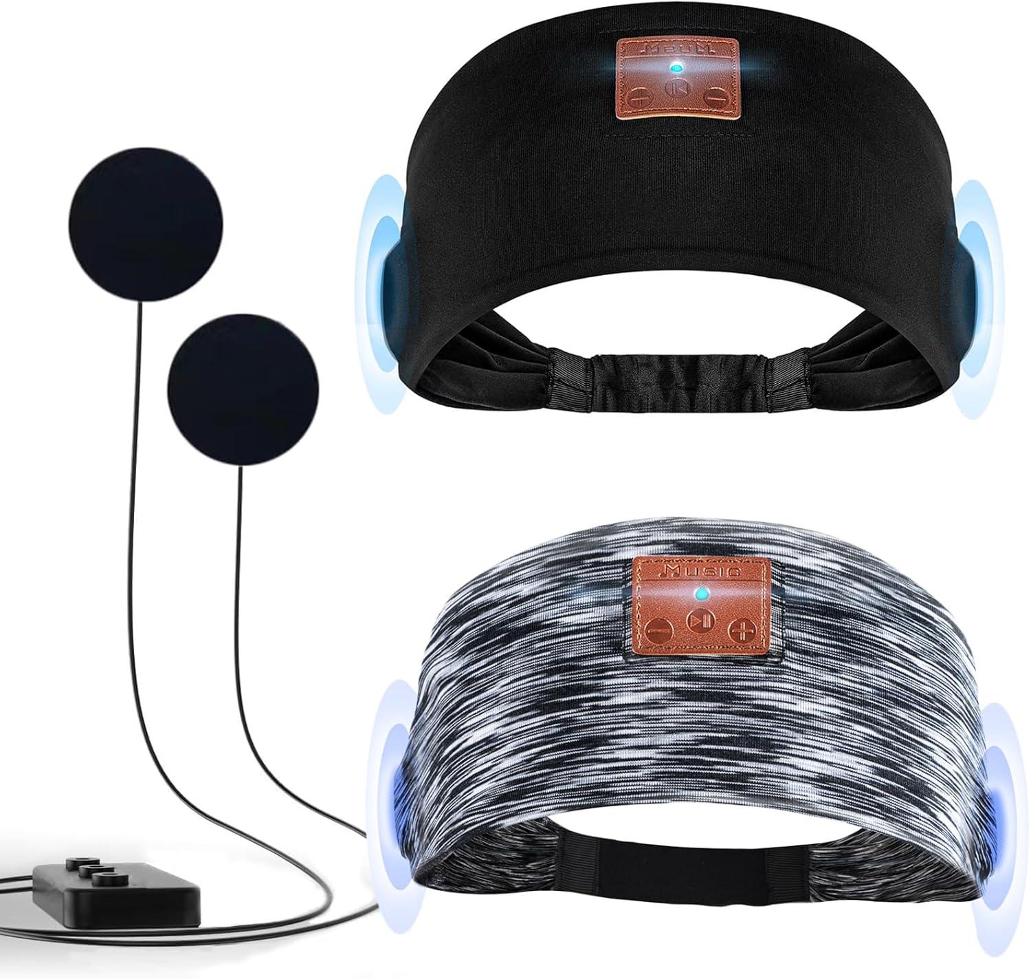 2 auriculares para dormir, auriculares deportivos Bluetooth con altavoces delgados, tapones para los oídos para dormir, entrenar, trotar, yoga,