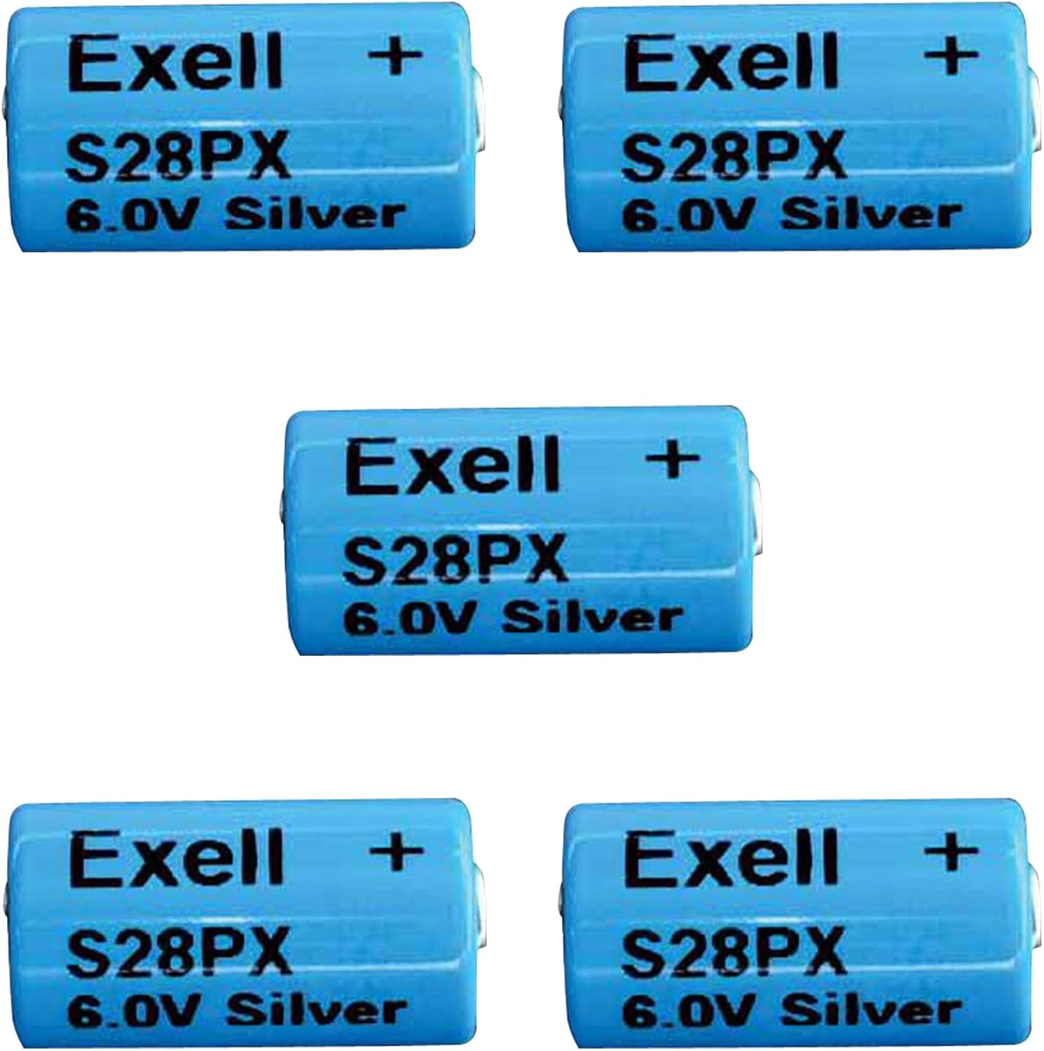 Exell Battery Batería de óxido de plata S28PX 6V de 5 piezas 4SR44, V28PX, PX28, 544,