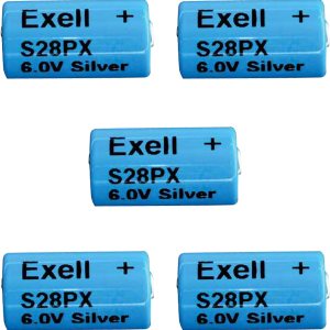 Exell Battery Batería de óxido de plata S28PX 6V de 5 piezas 4SR44, V28PX, PX28, 544, Exell Battery Batería de óxido de plata S28PX 6V de 5 piezas 4SR44, V28PX, PX28, 544,