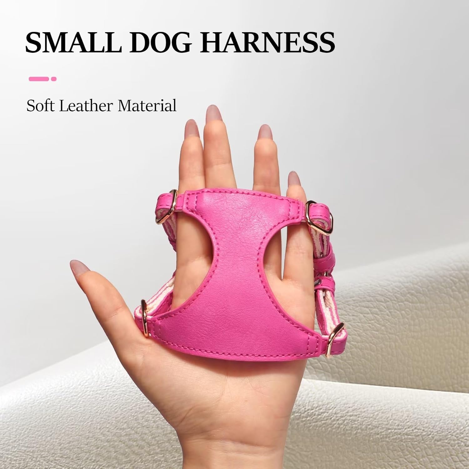 Didog Arnés sin tirones para perros pequeños, suave y ligero juego de arnés y correa para perros pequeños, duradero y ajustable, arnés de cuero XXS