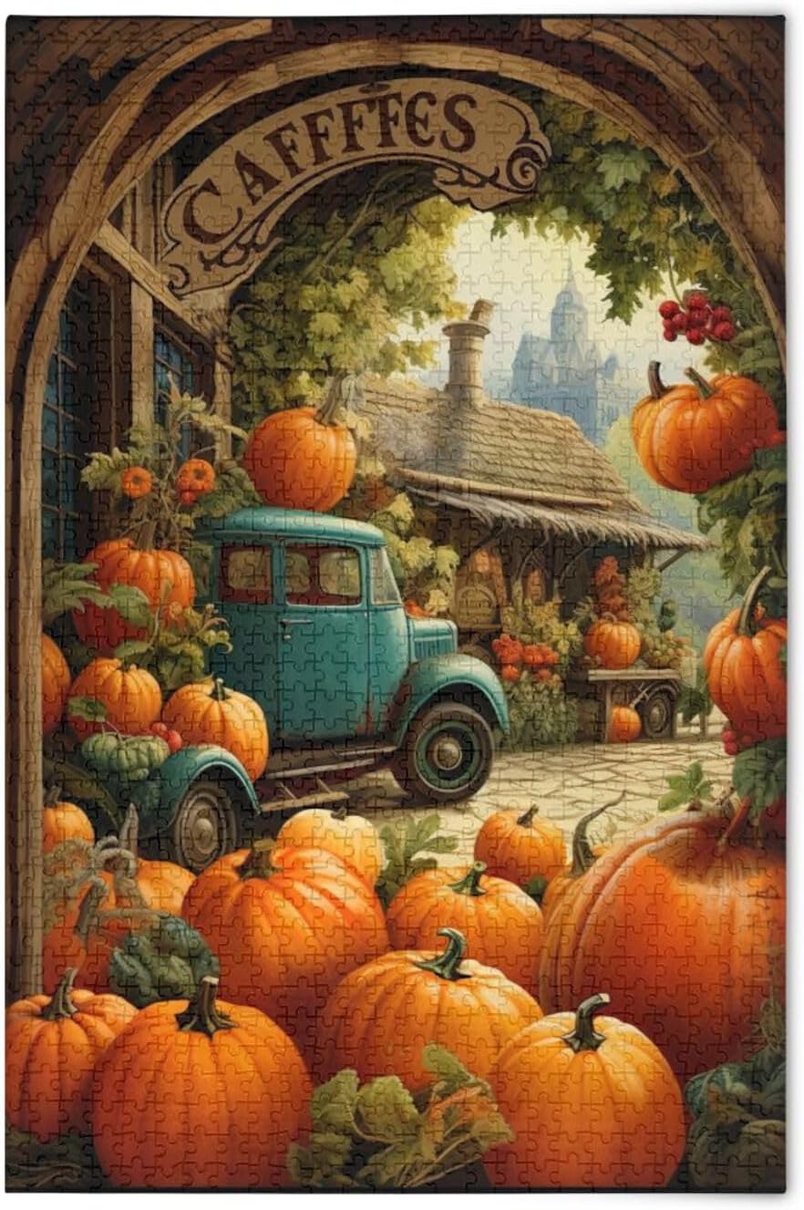 Rompecabezas para adultos 500 piezas Calabaza Camión Granja Acción de Gracias Rompecabezas Niños Juguete Juego Regalo 202a0295