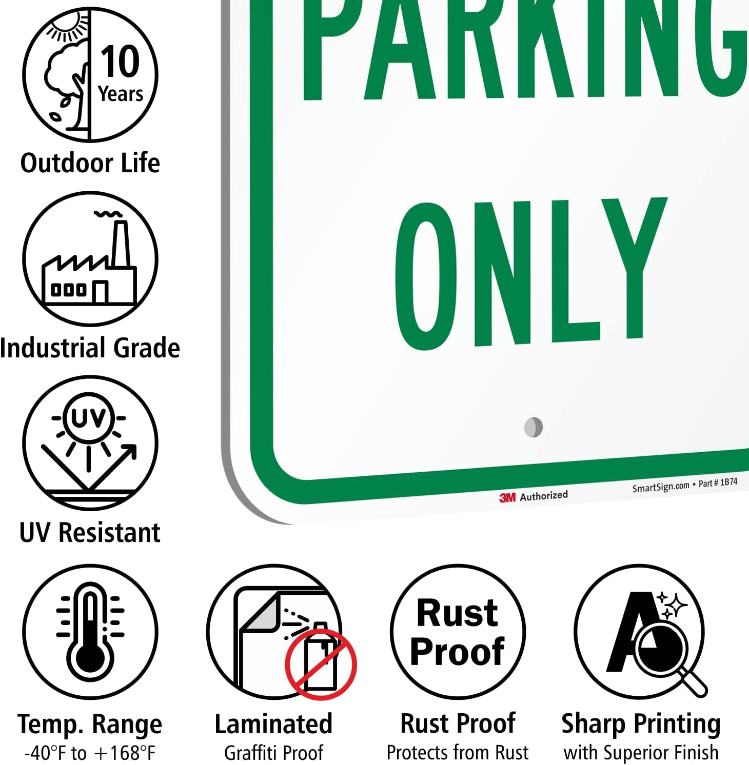 SmartSign Letrero de “Guest Parking Only”  12 x 18 pulgadas, aluminio reflectante de grado de ingeniero 3M