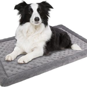 PAGGED Almohadilla grande para jaula para perros de 36 pulgadas, de espuma viscoelástica, color gris, de franela suave, lavable, antideslizante, PAGGED Almohadilla grande para jaula para perros de 36 pulgadas, de espuma viscoelástica, color gris, de franela suave, lavable, antideslizante,