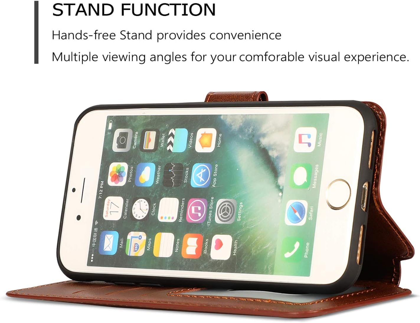QLTYPRI Funda para iPhone SE 2022 5GSE 202087, Funda tipo cartera simple de cuero PU premium con ranuras para tarjetas, atril, cierre magnético,