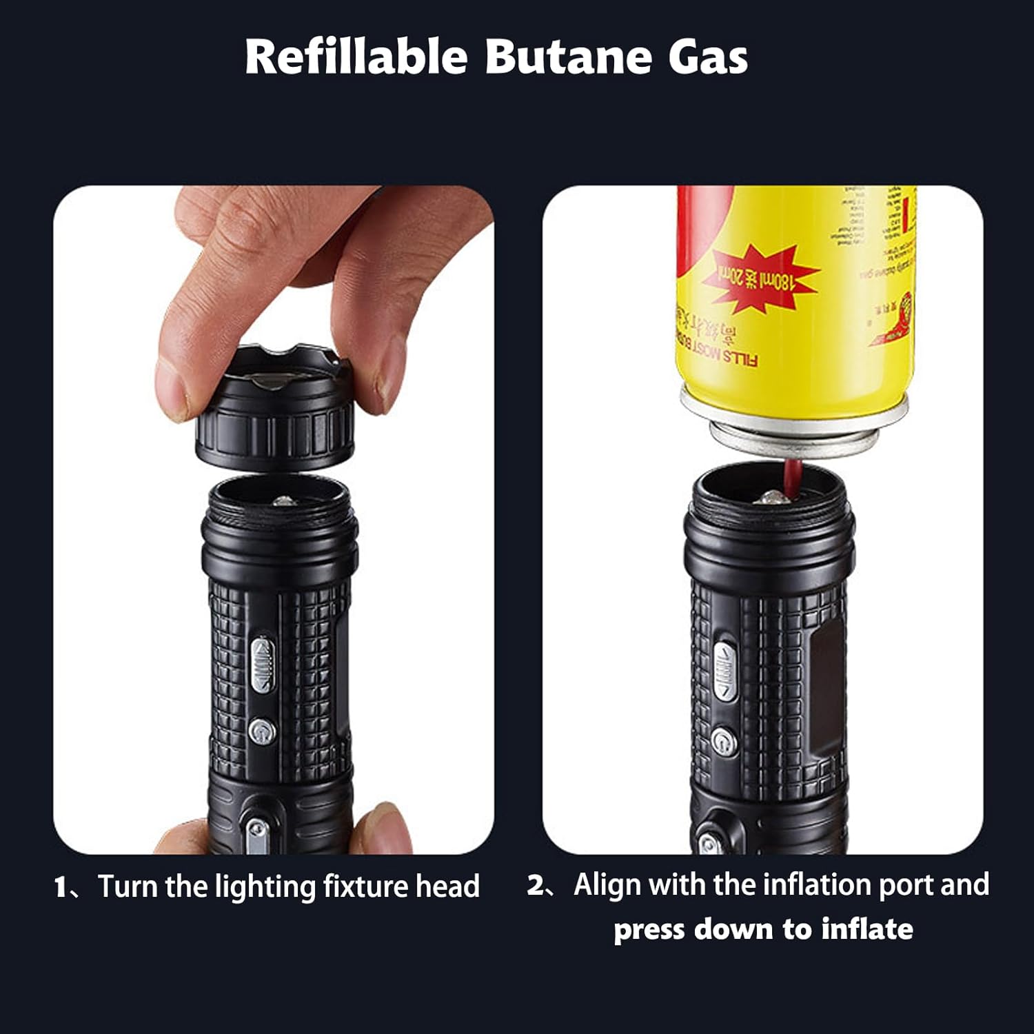 Encendedor electrónico, encendedor de llama de chorro, encendedor recargable por USB, iluminación LED 4 en 1, encendedor de butano de doble arco a