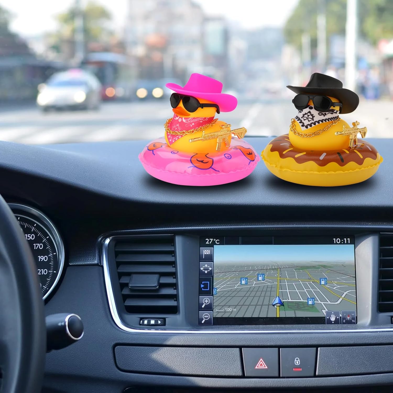 Patos para automóviles pato de goma para tablero de automóvil, decoración de tablero de automóvil, pato amarillo, patos chirriantes, accesorios de