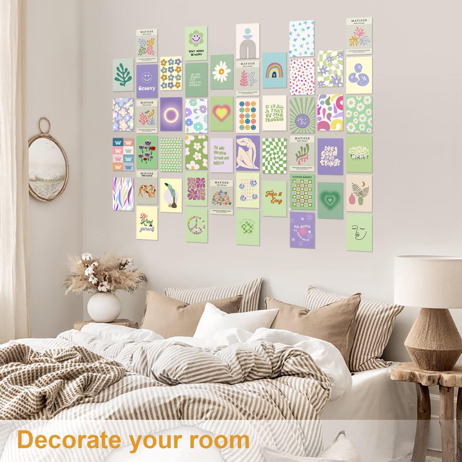 XBYGIMI Danish Pastel Wall Collage Kit Aesthetic Pictures, 50pcsDanish Pastel Room Decor Aesthetic, Matisse Wall Art Bedroom Decor for Women, Danish
