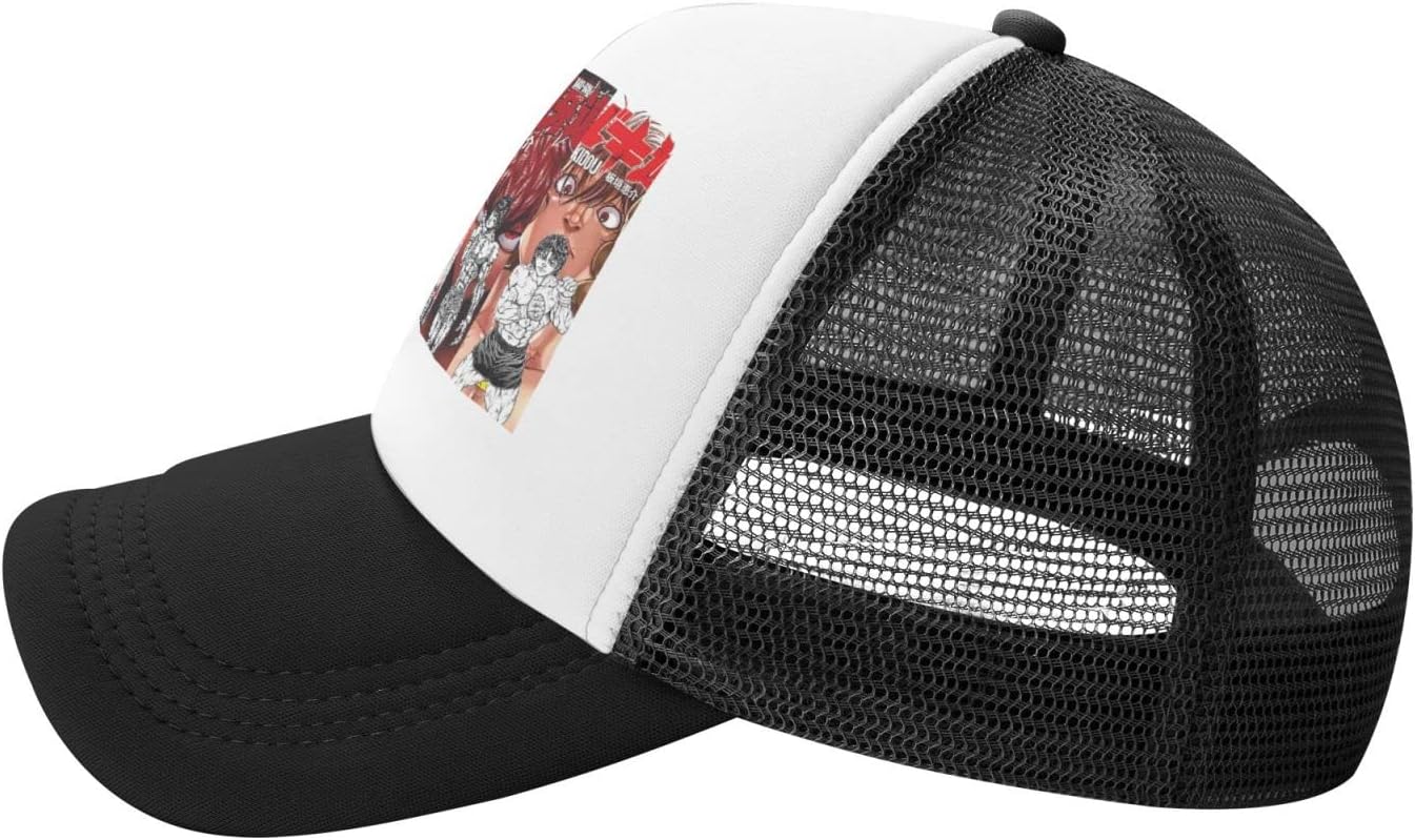 Baki The Grappler Gorra de béisbol de malla para hombres y mujeres, de verano, ajustable, transpirable, de secado rápido, casual, genial, sombrero