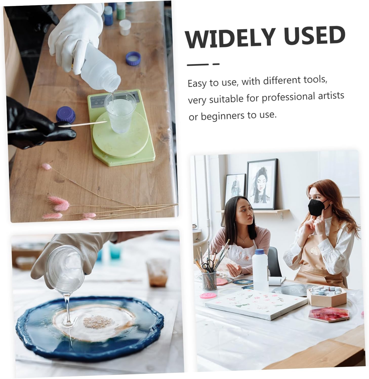 SEWACC 5 Sets molde de para resina Silicone Measuring Cup Resin Mold epoxy Mixing Cup handicrafts Making Tool Paint Mixing Cup Stirring Rod