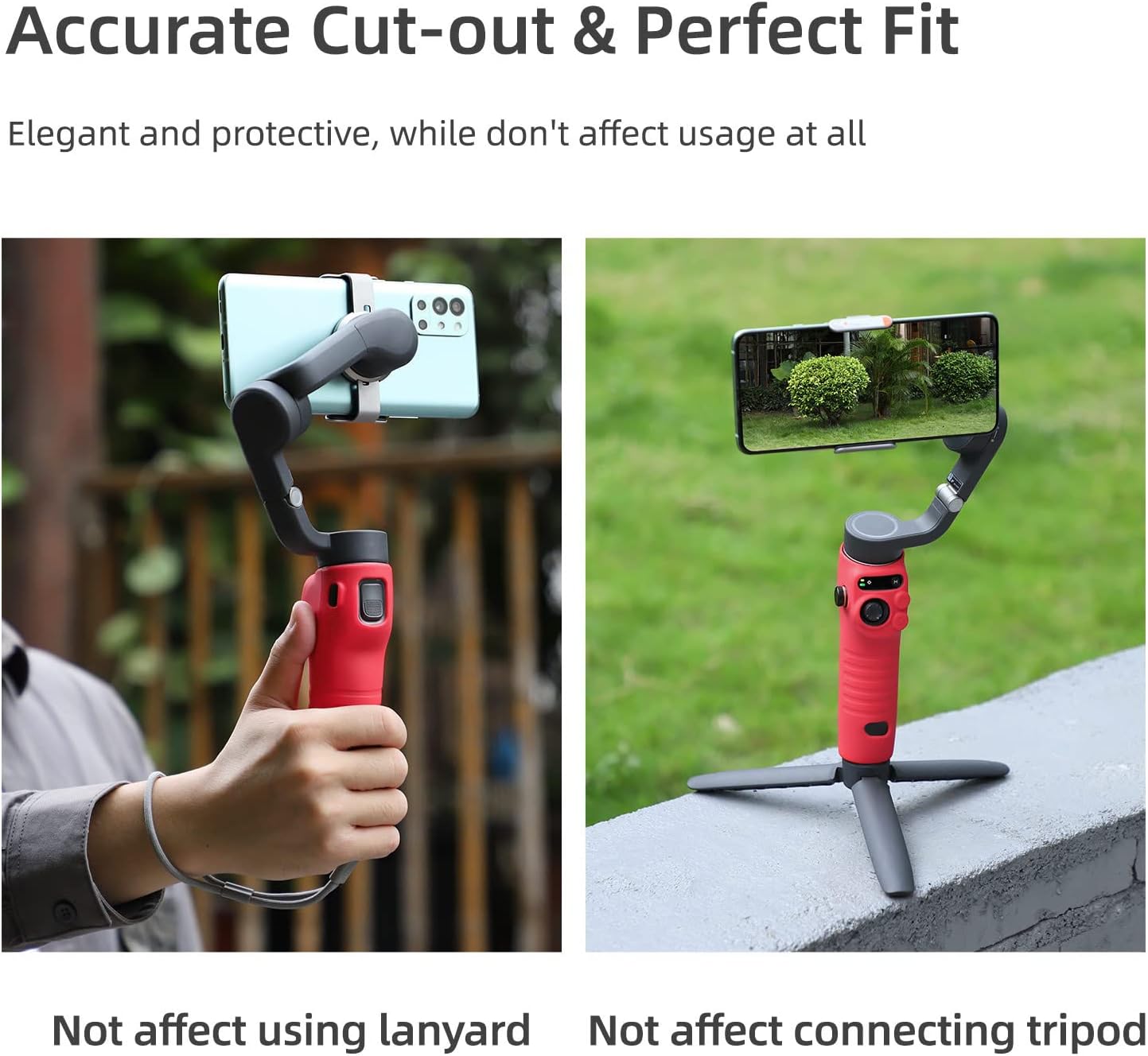 Funda con asa compatible con DJI Osmo Mobile 6, funda protectora de silicona suave antipolvo para teléfono móvil PTZ, accesorios de mano para