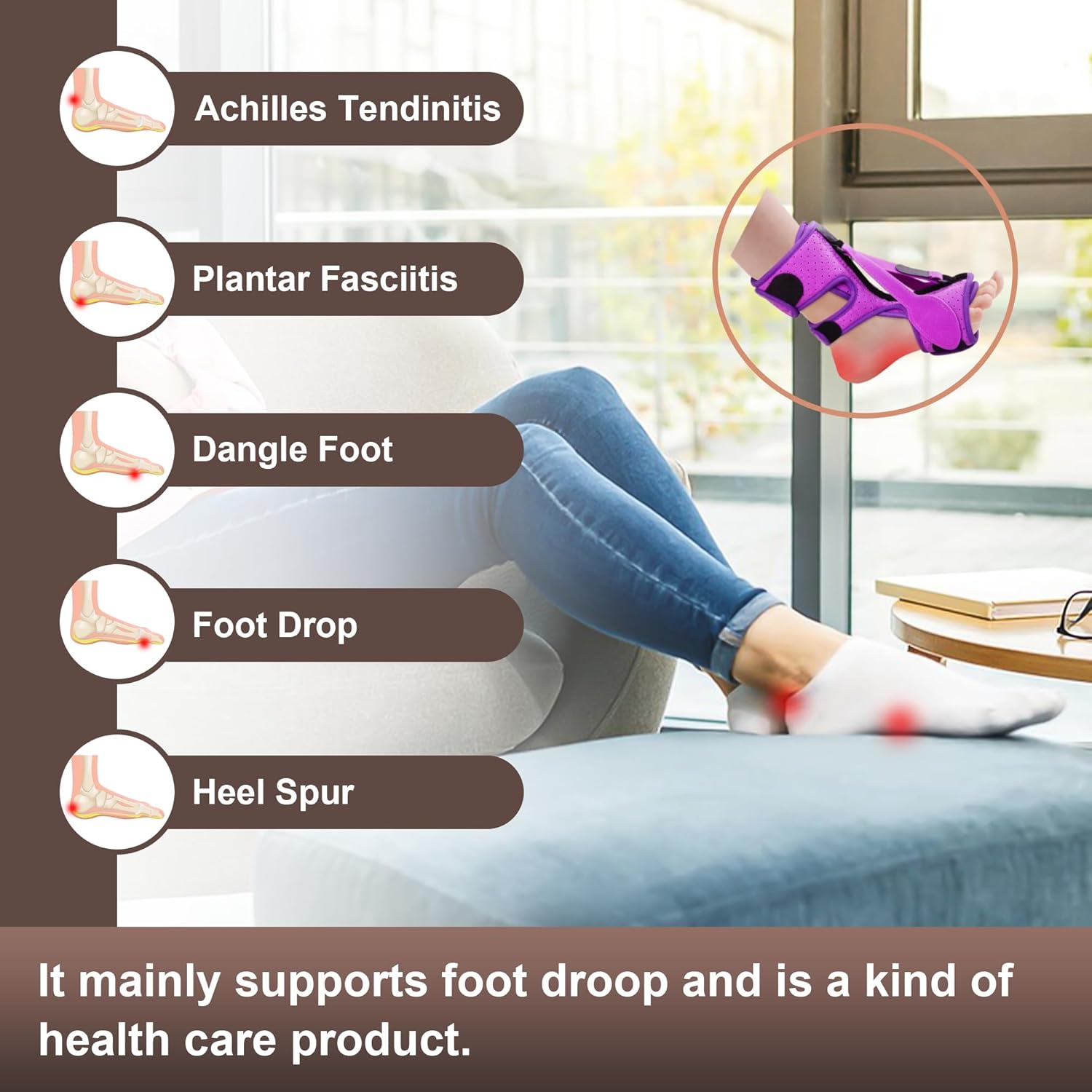 Haisalin Férula nocturna para fascitis plantar, férula nocturna para aliviar la fascitis plantar para mujeres y hombres, soporte de alivio para el