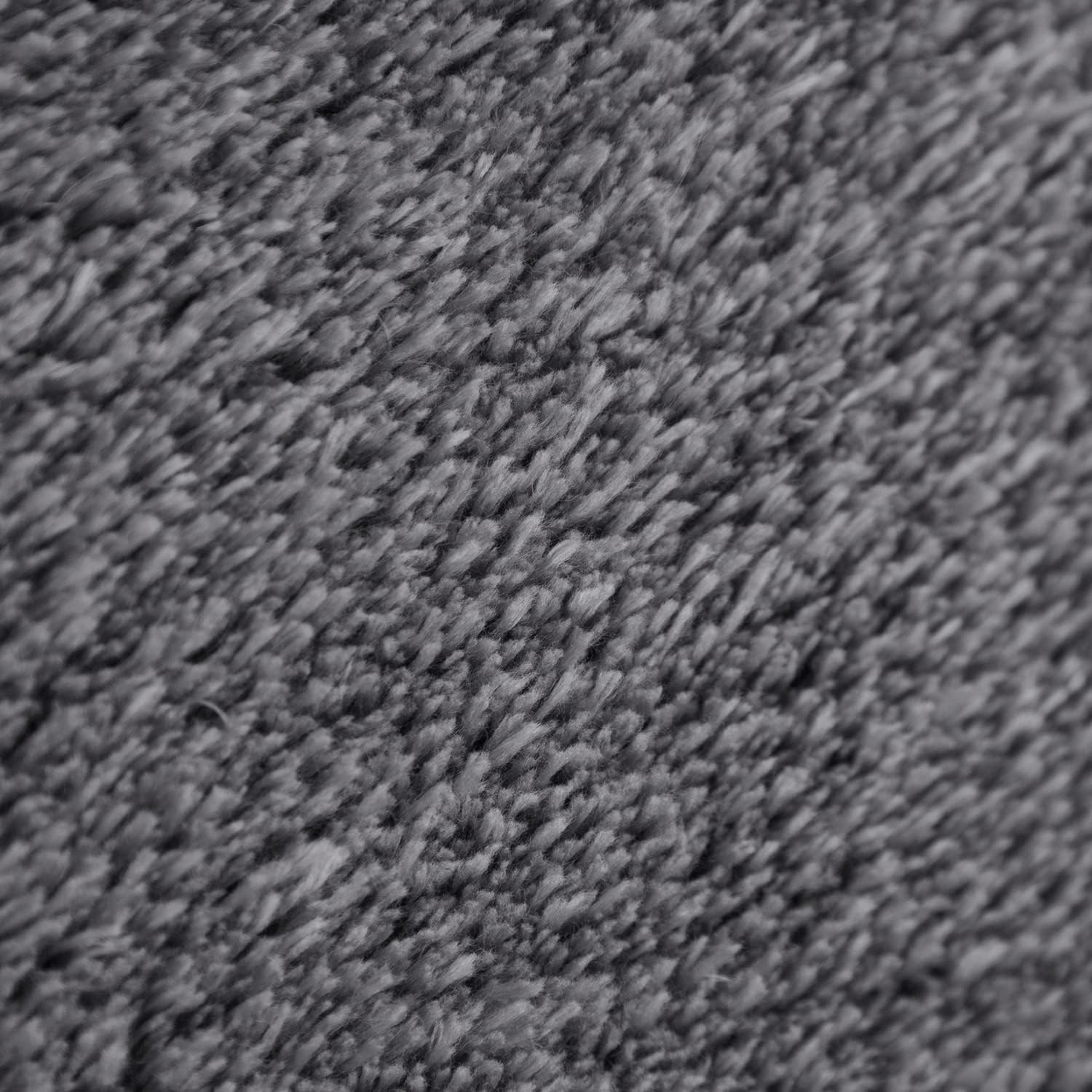 Paco Home Alfombra suave lavable en gris oscuro antracita acogedora antideslizante color sólido, tamaño 5’3″ x 7’3″