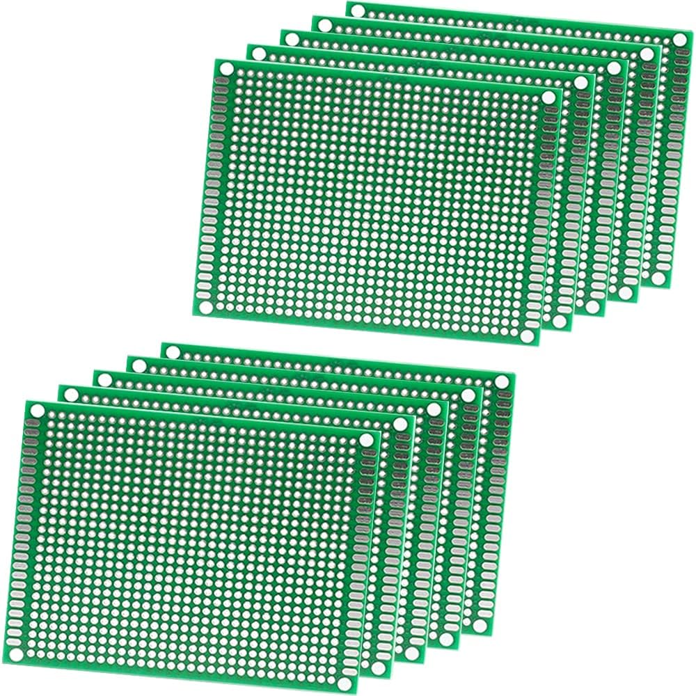 10 placas de PCB prototipo, kit de prototipo de placas PCB de doble cara, 8 x 12, diseño universal de PCB de bricolaje, placa de circuito impresa,