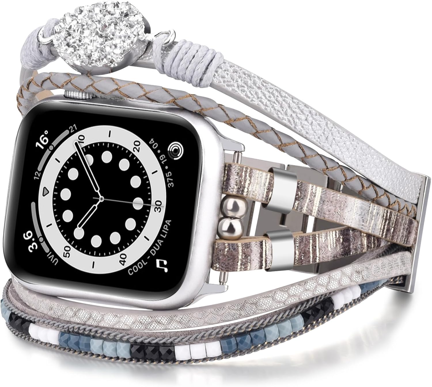 V-MORO Pulsera bohemia con cuentas compatible con Apple Watch Band de 1.575 pulgadas1.614 pulgadas1.496 pulgadas Series 9 8 7 SE Series 654 para