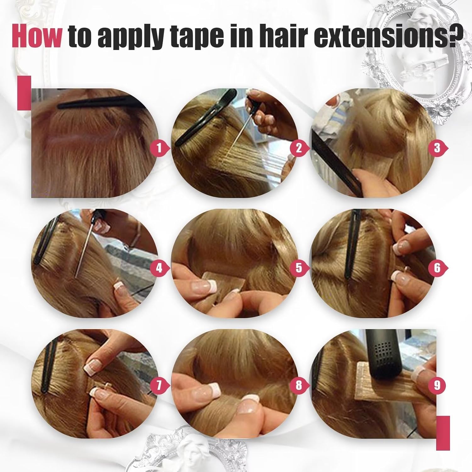Moresoo Extensiones de cabello humano con cinta adhesiva, balayage, ombré, marrón ceniza a rubio, mezcla con extensiones de cabello rubio claro,