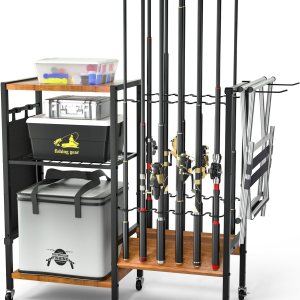 Soportes para caña de pescar y equipo – Organizadores de equipos de pesca, soportes para caña de pescar con ruedas de hasta 12 cañas de pescar, para Soportes para caña de pescar y equipo – Organizadores de equipos de pesca, soportes para caña de pescar con ruedas de hasta 12 cañas de pescar, para