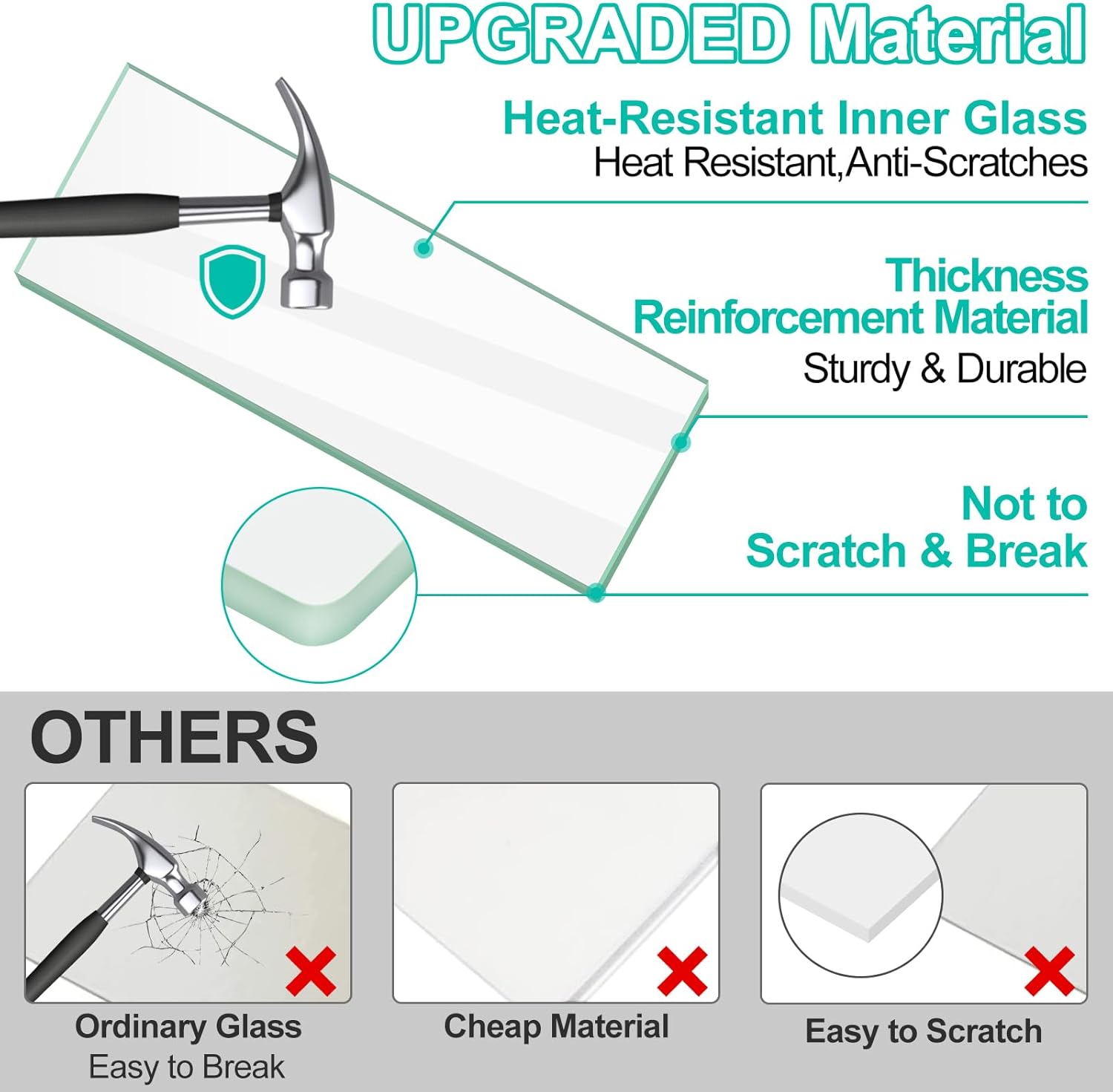 WP3169203 – Reemplazo de vidrio para puerta interior de horno compatible con Whirlpool KitchenAid – Vidrio de puerta de horno para horno de pared,
