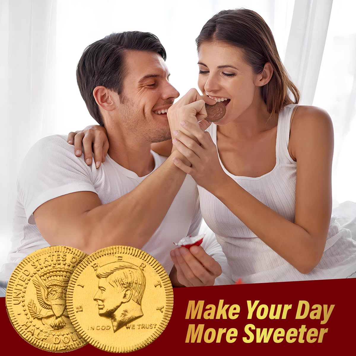Albert Premier – Monedas de chocolate belga  48 monedas de oro envueltas individualmente, golosinas de chocolate con leche certificado Kosher  para