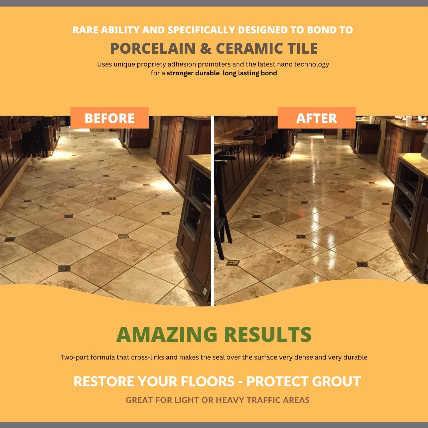 GlazeGuard – Azulejo de cerámica y porcelana brillante (muestra), sellador de lechada, alto brillo, acabado de aspecto húmedo (kit de muestra de 4