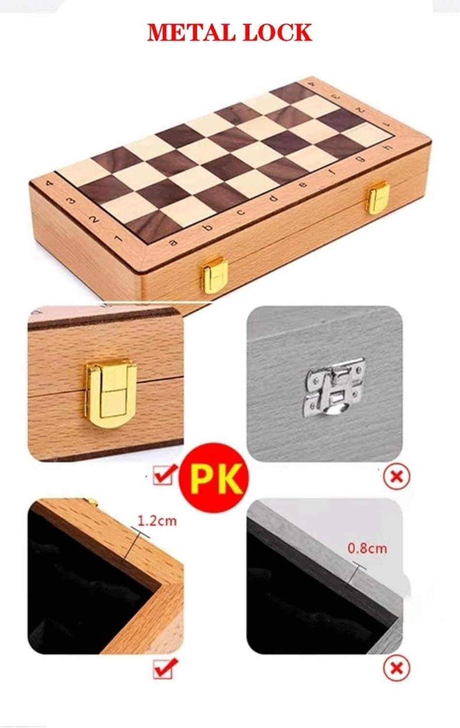 Juego de ajedrez magnético plegable de madera de viaje, juego de tablero de ajedrez con ranuras de almacenamiento, incluye 2 reinas adicionales, el