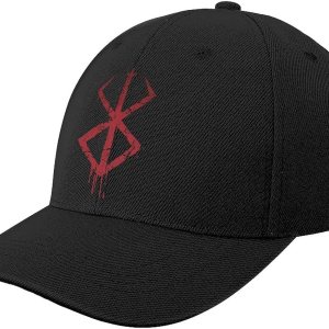 Gorra de béisbol ajustable de algodón con logotipo de anime para hombre, color negro Gorra de béisbol ajustable de algodón con logotipo de anime para hombre, color negro