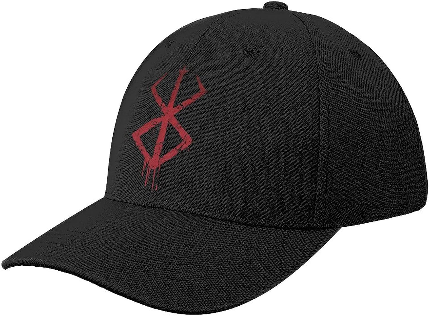 Gorra de béisbol ajustable de algodón con logotipo de anime para hombre, color negro
